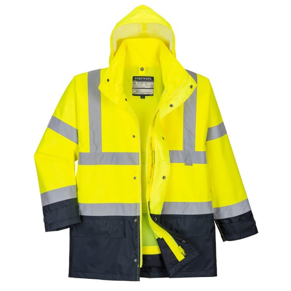 S768 - Hi-Vis 5-in-1 Contrast Executive Jacket Yellow/Navy