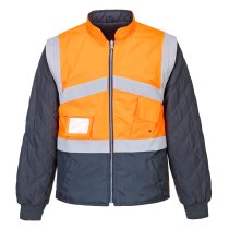 S769 - Hi-Vis Breathable 2-in-1 Contrast Reversible Jacket Orange/Navy