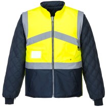 S769 - Hi-Vis Breathable 2-in-1 Contrast Reversible Jacket Yellow/Navy