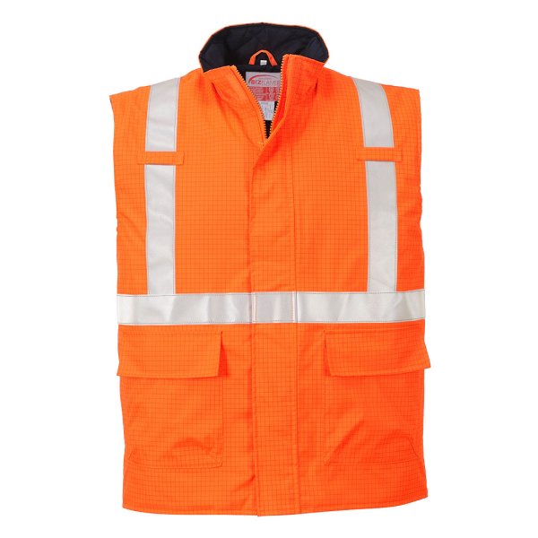 S776 - Bizflame Rain Hi-Vis Anti-static FR Bodywarmer Orange