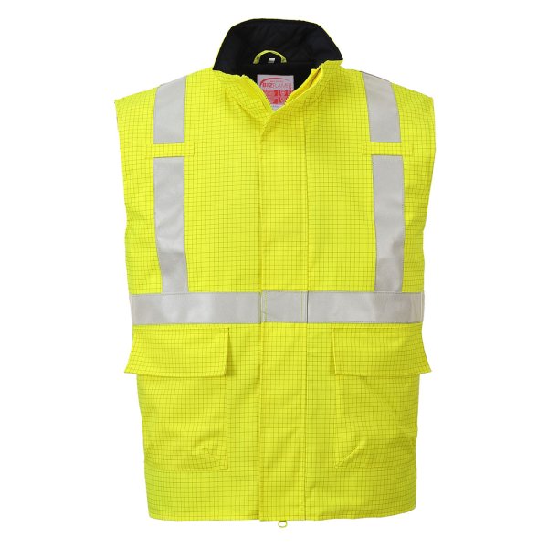 S776 - Bizflame Rain Hi-Vis Anti-static FR Bodywarmer Yellow