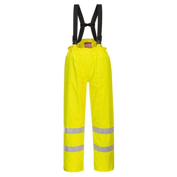 S781 - Bizflame Rain Lined Hi-Vis Antistatic FR Trousers Yellow