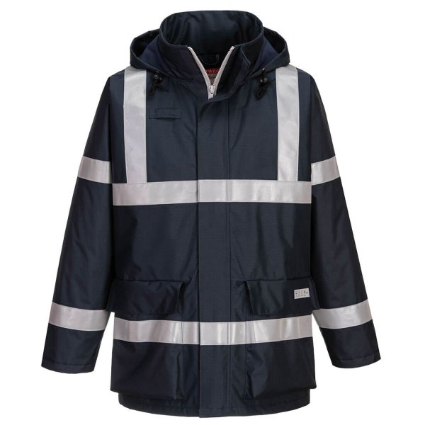 S785 - Bizflame Rain Anti-Static FR Jacket Navy