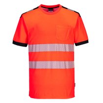 T181 - PW3 Hi-Vis Cotton Comfort T-Shirt S/S Red/Black