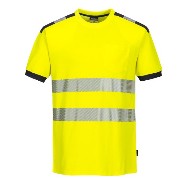 T181 - PW3 Hi-Vis Cotton Comfort T-Shirt S/S Yellow/Grey