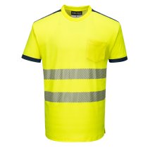 T181 - PW3 Hi-Vis Cotton Comfort T-Shirt S/S Yellow/Navy