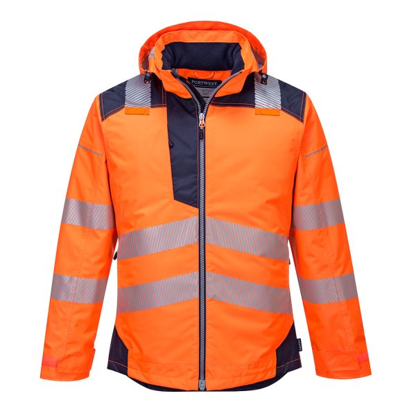 T400 - PW3 Hi-Vis Winter Jacket Orange/Navy