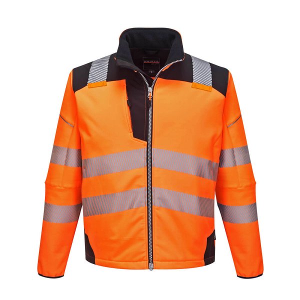 T402 - PW3 Hi-Vis Softshell (3L) Orange/Black