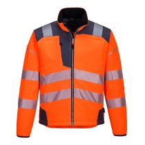 T402 - PW3 Hi-Vis Softshell (3L) Orange/Grey