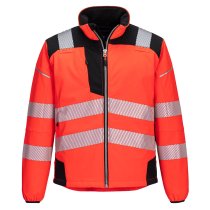 T402 - PW3 Hi-Vis Softshell (3L) Red/Black