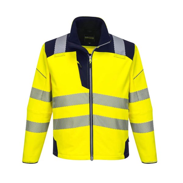 T402 - PW3 Hi-Vis Softshell (3L) Yellow/Navy