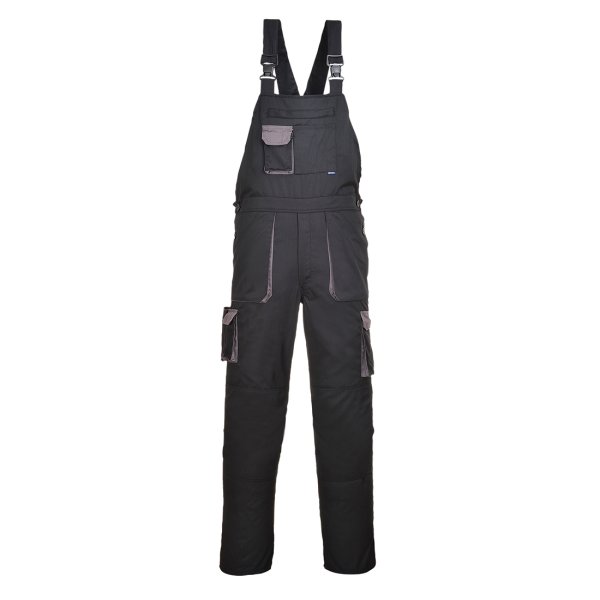 TX12 - Portwest Texo Contrast Bib and Brace Black Tall