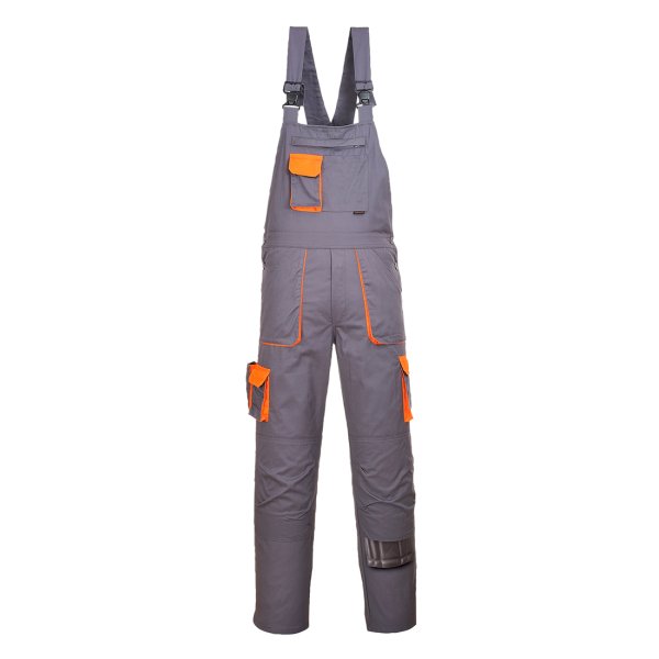 TX12 - Portwest Texo Contrast Bib and Brace Grey Tall