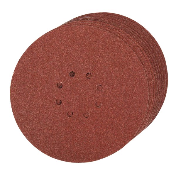 Silverline Hook & Loop Discs Punched 225mm 10pk 120 Grit