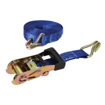 Silverline Rubber-Handled Ratchet Tie Down Strap J-Hook 4.5m x 25mm - Rated 350kg Capacity 700kg