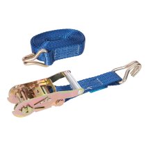 Silverline Ratchet Tie Down Strap J-Hook 6m x 38mm - Rated 1000kg Capacity 2000kg