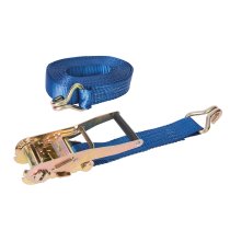 Silverline Ratchet Tie Down Strap J-Hook 8m x 50mm - Rated 1700kg Capacity 3400kg