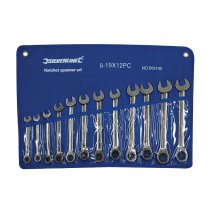 Silverline Fixed Head Ratchet Spanner Set 12pce 8 - 19mm