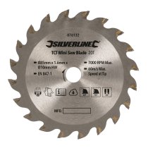 Silverline TCT Mini Saw Blade 85mm Dia - 10mm Bore - 20T