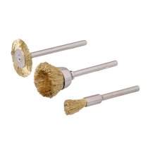 Silverline Rotary Tool Brass Wire Brush Set 3pce 5, 15, 20mm Dia