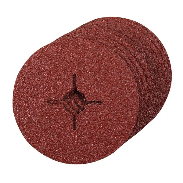 Silverline Fibre Discs 115 x 22.23mm 10pk 24 Grit