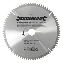 Silverline TCT Aluminium Blade 80T 250 x 30 - 25, 20, 16mm Rings