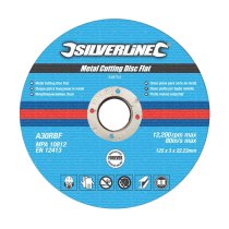 Silverline Metal Cutting Discs Flat 10pk 125 x 3 x 22.23mm